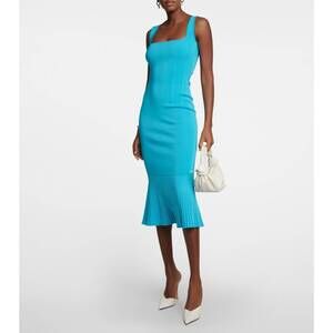 NEW GALVAN LONDON atalanta midi dress in turquoise